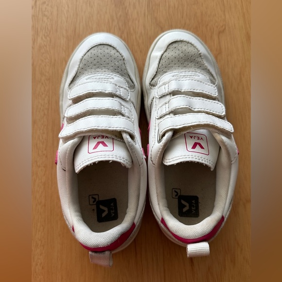 VEJA Kids White & Pink V-10 Sneakers US 2 - Picture 3 of 7